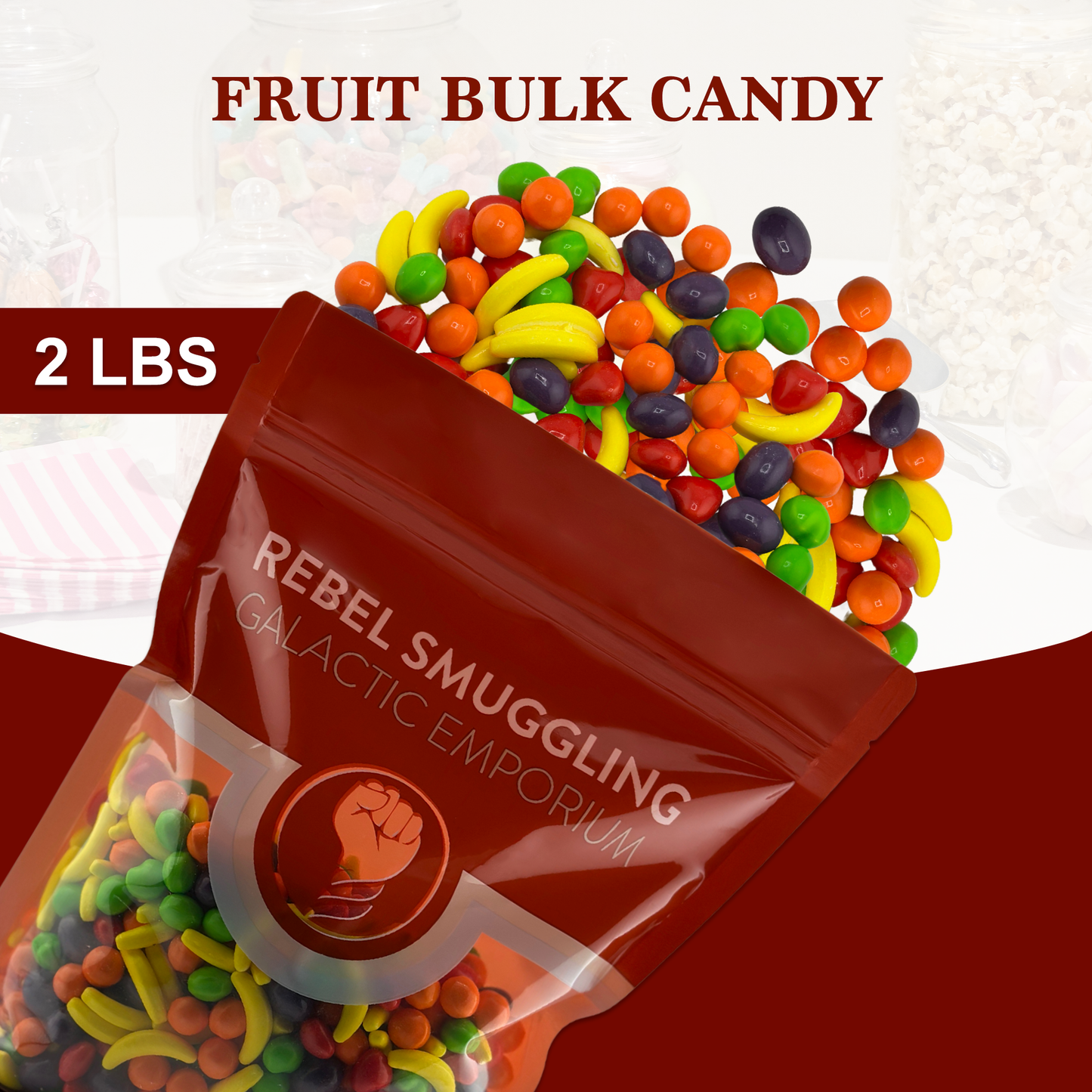 Fruit Hard Candy Bulk 2LB Bag of Vending Machine and Nostalgic Candy