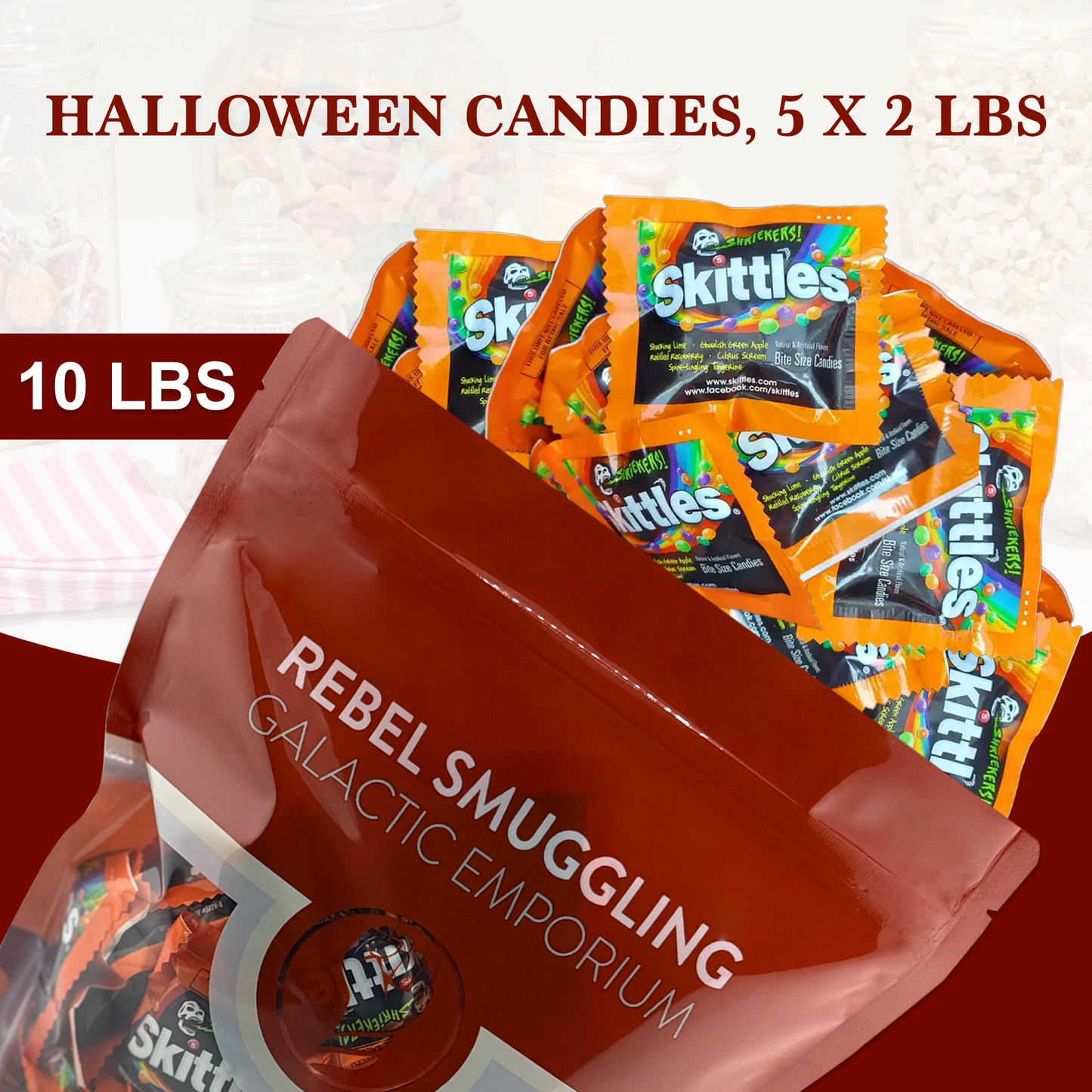 Skittles Sour Funsize Halloween Shriekers 10lb Bag