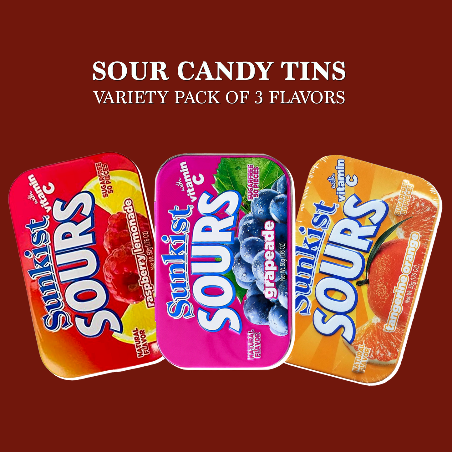 Sunkist Sours Variety Pack of 3 Flavors