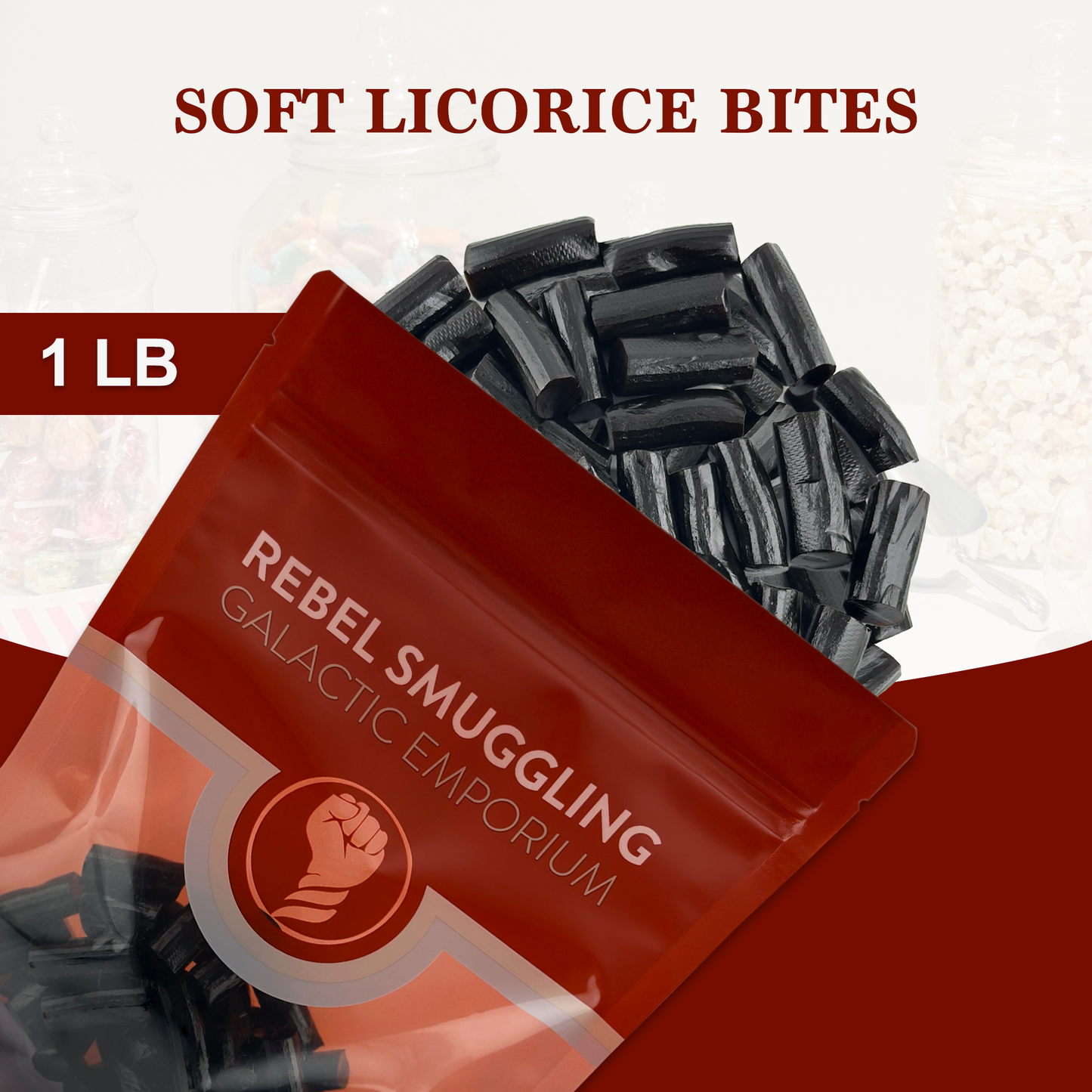 Soft Dutch Licorice Bites Bulk 1lb Bag by Rebel Smuggling Galactic Emporium