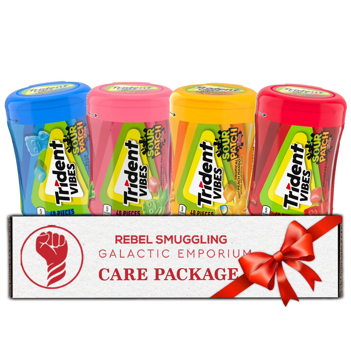 Trident Vibes Gum Variety Pack - 4 Sour Flavors (40 Pieces Each)