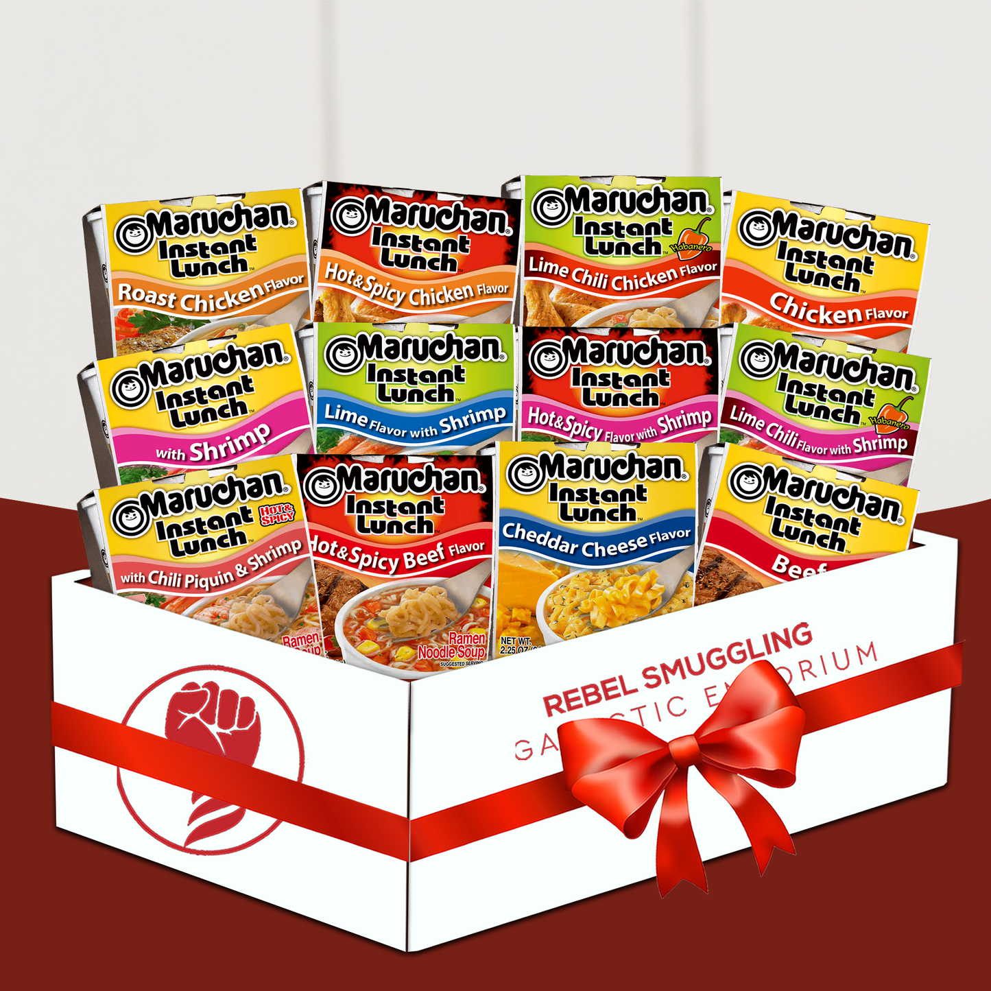 Ramen Noodles Soup Cup Variety 12 Pack Care Package GIft Basket by Rebel Smuggling Galactic Emporium
