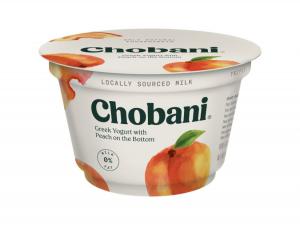Chobani Peach On The Bottom Non Fat Greek Yogurt (5.3 Oz, 12 Per Case)