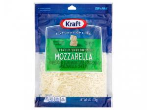 Kraft Zip Pak Finely Shredded Mozzarella Cheese 8oz (PACK OF 12)