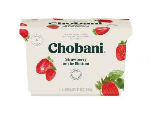 Chobani Non-Fat Greek Yogurt Strawberry on the Bottom 21.2oz (PACK OF 6)