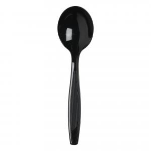 Dixie Black Heavyweight Polystyrene Soup Spoon -- 1000 per case.