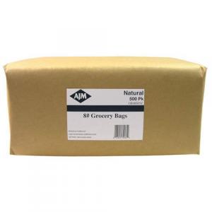 AJM Packaging Natural Kraft Grocery Bag - 500 per case.