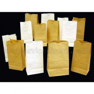 AJM Packaging Bleached Grocery Bag - 500 per case.