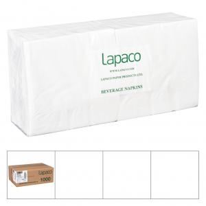 Lapaco 2 Ply White Beverage Napkin, 200 Count / Pack - 5 / case.