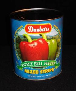 Dunbars Red & Green Mixed Pepper Strips - No.10 Can (102 OZ, 6 Cans Per Case)
