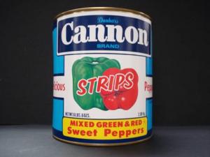 Moody Dunbar Red and Green Pep/ Strips - no.10 can, 6 cans / case