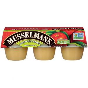 Musselman's Unsweetened Apple Sauce, Bulk Size Case (4 Oz. Cups, 12 Per Case)