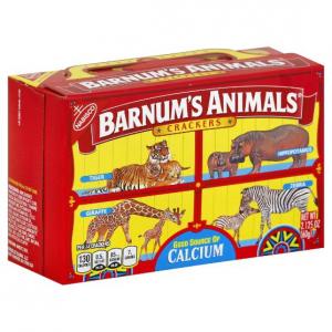 Barnums Animal-Shaped Sweet Crackers, Circus-Themed Box (2.13 OZ, 24 Per Case)
