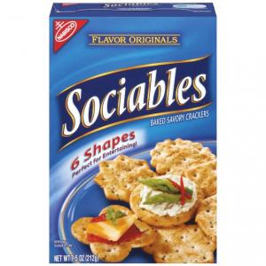 Flavor Originals Sociables Baked Savory Cracker, 7.5 Ounce -- 6 per case.