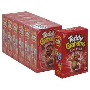 Teddy Grahams Cinnamon Graham Snacks, 10 Ounce (Pack of 6)