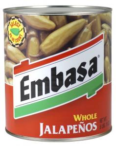 Embasa Whole Jalapeno Pepper With Escabeche, 10 Can -- 6 Case