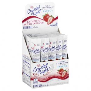 Kraft Crystal Light On The Go Wild Strawberry Energy Drink Mix, 3.9 Ounce -- 4 per case.