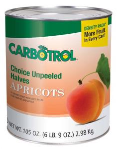 Carbotrol Apricot Sauce, Choice Unpeeled Halves (105 Oz, 6 Per Case)