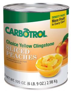 Fruit Carbotrol Peach Sliced Yellow Cling 6 Case 10 Can
