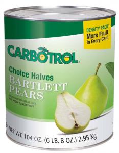 Carbotrol Fruit Halves Bartlett Pear Cans 104oz (PACK OF 6)