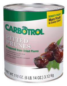 Carbotrol Fruit Pitted Prunes Cans 110oz (PACK OF 3)