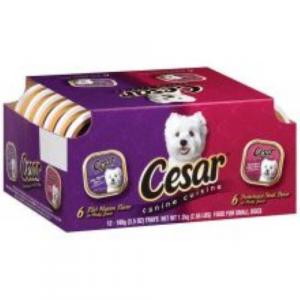 CESAR Wet Dog Food Classic Loaf in Sauce Filet Mignon & Porterhouse Steak Flavors Variety Pack,3.5 oz (Pack of 24)