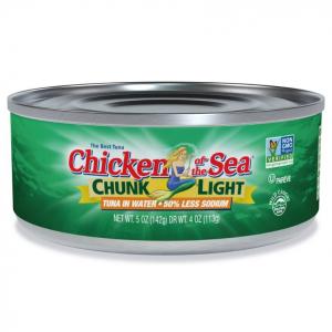 Chicken of the Sea Tuna Chunk Light in Water, 50% Low Sodium, 5-Ounce Cans (Pack of 24)