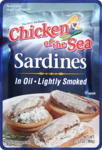 Chicken of the Sea Lightly Smoked Sardines in Oil, 3.53 Ounce Pouch - 36 per case