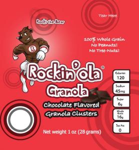 Rockin'Ola Chocolate Flavored Granola Clusters, Bulk Case (1 Oz, 250 Per Case)