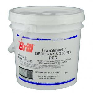 Brill Red Transmart Buttercream Decorating Icing (14 lb. Pail, 1 Pack)