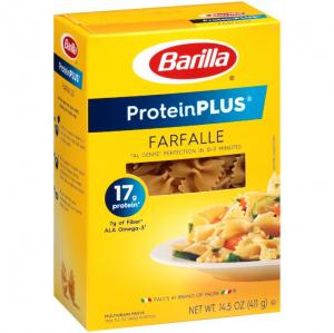 Barilla Protein Plus Farfalle Pasta, 14.5 Ounce (Pack of 12)