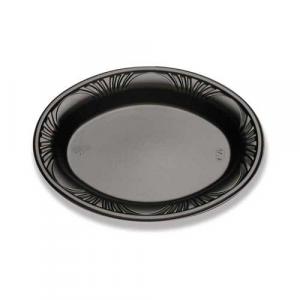 D & W Fine Pack CF8DPL-07 Platter, Plastic 8X11 Black Oval