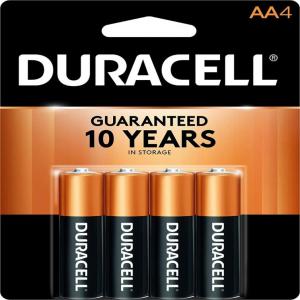 Duracell - CopperTop AA Alkaline Batteries - Long Lasting, All-Purpose Double A Battery for Household and Business - 4Ct