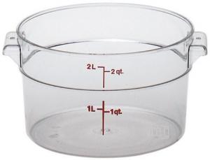 Cambro RFSCW2135 Camwear 2-Quart Round Food Storage Container, Polycarbonate, Clear, NSF