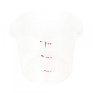 Cambro RFS6PP190 Camwear 6-Quart Round Food Storage Container, Polypropylene, Translucent, NSF