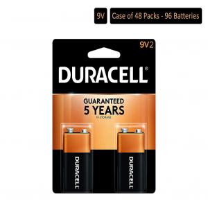 Duracell - CopperTop 9V Alkaline Batteries - Long Lasting, All-Purpose 9 Volt Battery- 2 Ct (48pk)