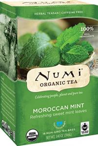 Numi Organic Tea Moroccan Mint, 18 Count Box of Tea Bags (Pack of 3) Herbal Teasan (Packaging May Vary)