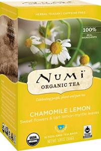 Numi Organic Tea Chamomile Lemon, Caffeine-Free Herbal Teasan, 18 Count non-GMO Tea Bags (Pack of 3)
