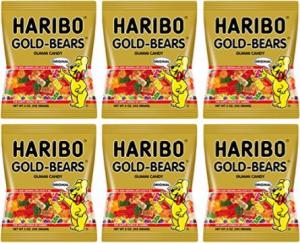 Haribo Gold Bears Gummi Candy 5oz bags (6 pack)