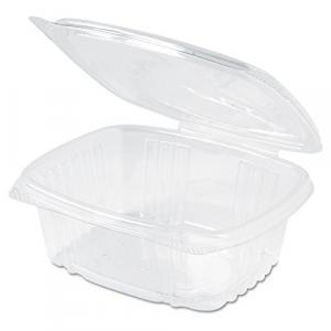 GenPak AD12 Clear Rectangular Hinged Deli Container with Flat Lid, 12-Ounce, 200 per case