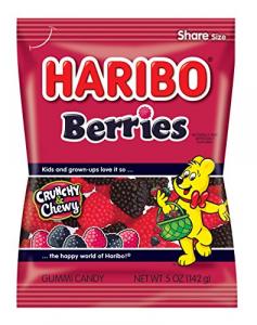Haribo Gummi Candy, Berries, 5-Ounce Bags (Pack of 12)