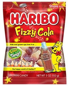 Haribo Gummi Candy, Fizzy Cola Bag, Sour & Tangy (5 Ounces, Pack of 12)