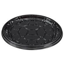 PartiPak PETE Black Round Everyday Tray, 12 inch - 50 per case.