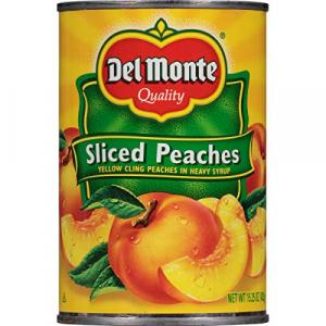 Del Monte Canned Yellow Cling Sliced Peaches in Heavy Syrup, 15.25-Ounce (Pack of 12)