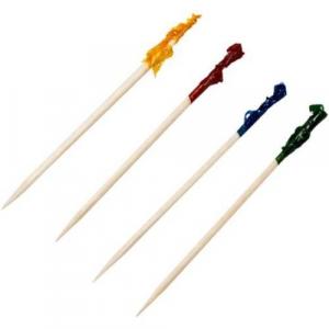 Handgards Disposable Wood Frill Pick, 4 inch - 10000 per case.