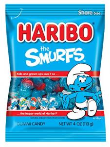Haribo Gummi Candy, The Smurfs Sour Candy Bags (4 Oz, Pack of 12)