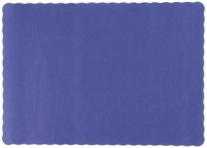 Hoffmaster Navy Blue Solid Color Scalloped Edge Placemats, 1000