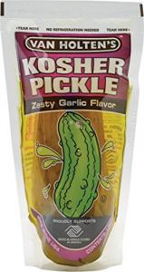 Van Holten's Jumbo Garlic Pickle Whole Single Serve Pouch, 12 x 1 each Case