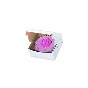 Boxit Lock Corner One Piece White Bakery Box, 10 x 10 x 5 inch -
