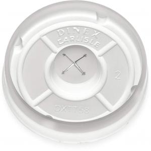 Dinex DXTT58 Polystyrene Disposable Lid, 2-39/64" Diameter, for Tumblers and China Disposable Juice Cups, 2.625" Length